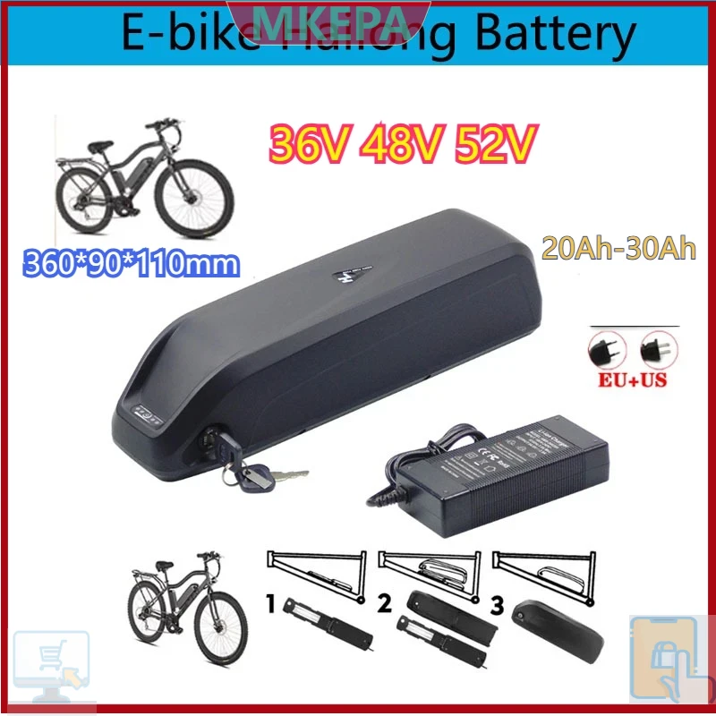 Ebike Battery 48V 20Ah Hailong - 🔋 36-48-52V Für Motor Elektrische Mountainbike