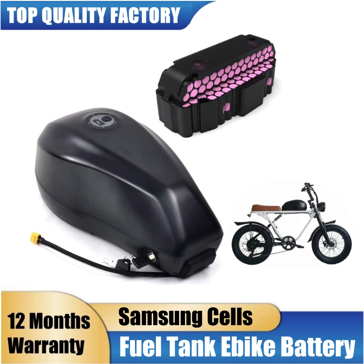 Electric Bicycle Battery 72V 30Ah - Kraftstofftank E-Bike-Akku 48V 52V 60V 72V