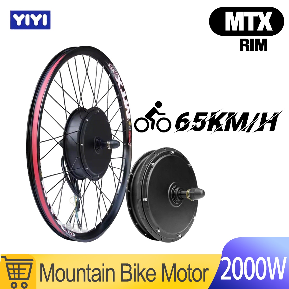 72V 5000W Hub Motor Kit - MTX 48V/52V 2000W E-Bike Motorrad-Motorradrad 20-29