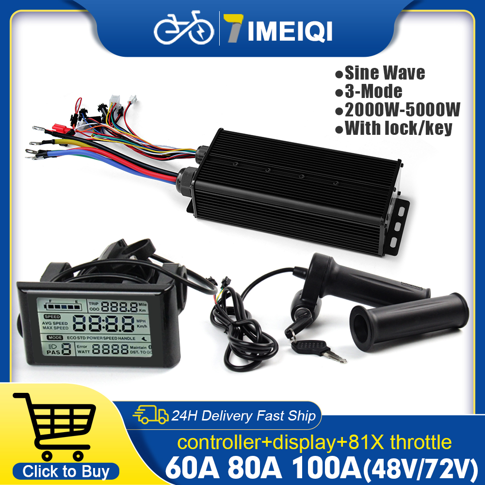 Sine Wave Controller 48V 72V 80A - 2000W-5000W 48V-72V E-Bike 3-Modus Sinuswellen-Controller 60A