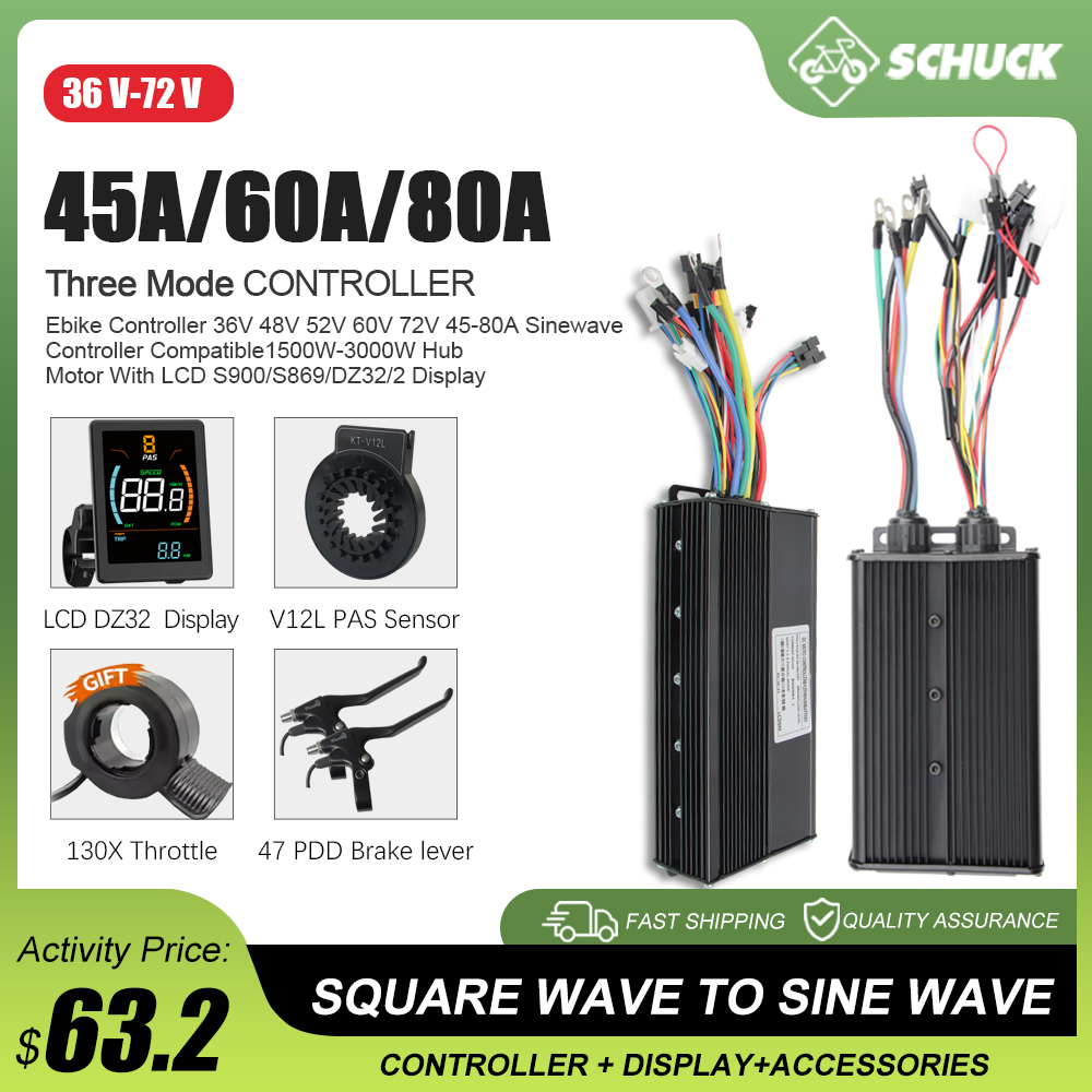 E-Bike 3Mode 48V 52V 60V 72V 4 – Sine Wave Controller 48V 72V 80A Bewertung und Preis