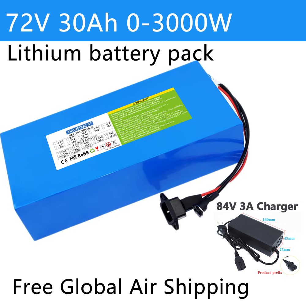 72 V 12 Ah-30 Ah 18650 Akku 50 – Electric Bicycle Battery 72V 30Ah Bewertung und Preis