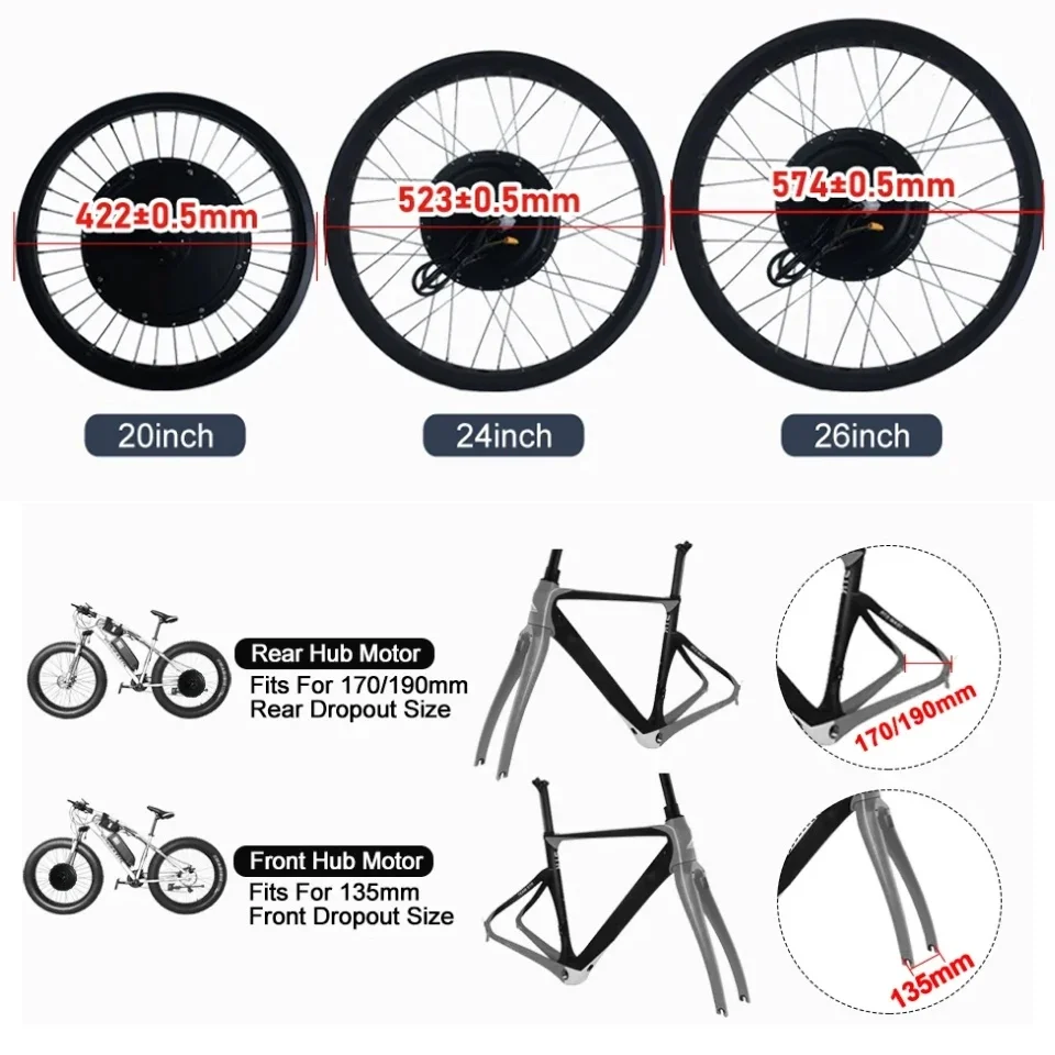 72V 3000W Schneefahrrad-Umrüst – Ebike Conversion Kit 72V 3000W Bewertung und Preis