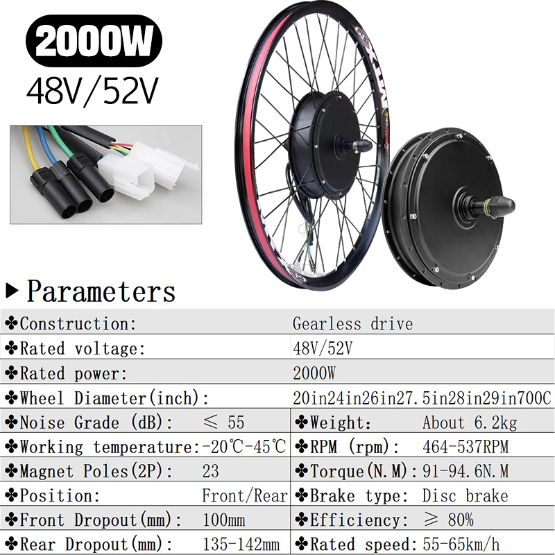 72V 5000W E-Bike-Kit mit S966  – 72V 5000W Hub Motor Kit Bewertung und Preis