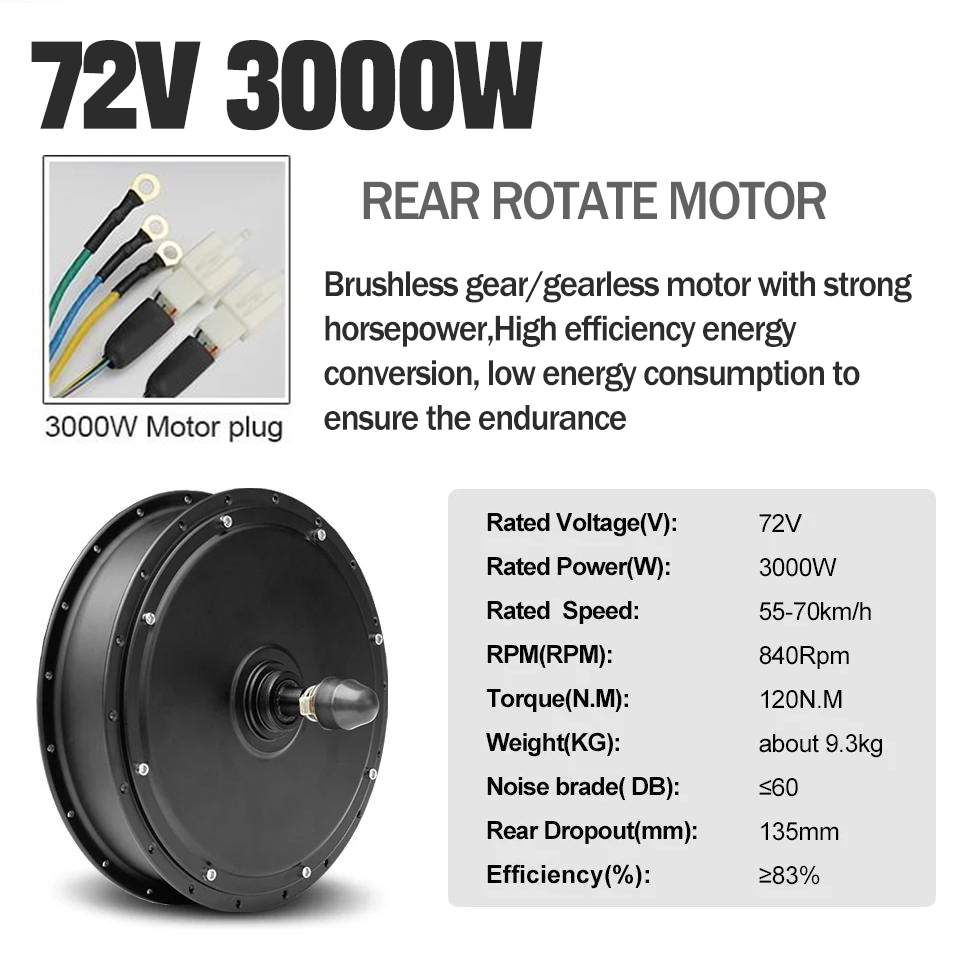 72V 3000W E-Bike Umrüstsatz MT – Ebike Conversion Kit 72V 3000W Bewertung und Preis
